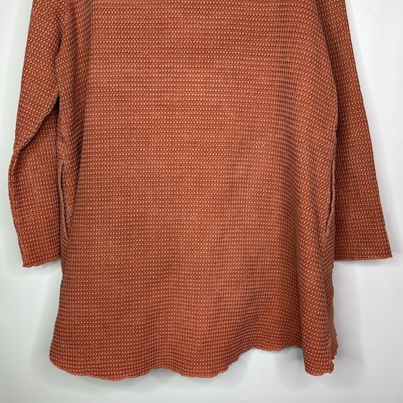 Focus Casual Life Waffle Weave Button Orange Lagenlook Jacket Size Small - Picture 6 of 8